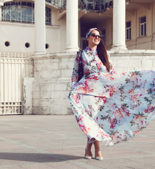 Floral maxi dress ideas for eid 2024