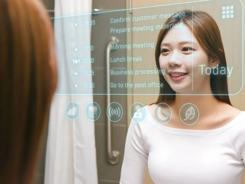Illustration of AI powered mirror for your wellness tracker